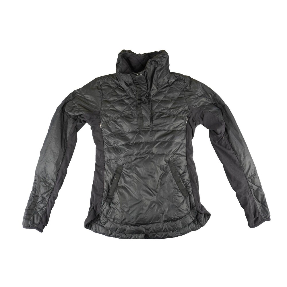 Lululemon What The Fluff Goose Down Pullover Jacket Black Womens Size 06